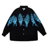 Mäns Casual Shirts 2022 Män Lyxig Wacko Maria Jean Skull Hand Fashion Cotton Shirt High Pocket Long-Sleeves S 2XL # A222