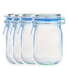 Reusable Mason Jar Bottles Bags Nuts Candy Cookies Bag Waterproof Seal Fresh Food Storage Snacks Sandwich Zip Lock