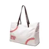 Classic Side Pockets Baseball Bag Large Capacity White-Baseball Travel Bags Canvas Shopping Purse Team Accessories Tote DOM1477