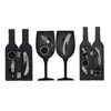 Abrebotellas de vino Juego de tapones con forma de botella / copa Estuche de almacenamiento Caño de vertido de acero inoxidable Anillo de goteo Práctico Handhold Corksc 210817