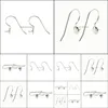 Sieraden-instellingen Fishhook Earring Lege Base Simple Earwire 925 Sterling Sier Sieraden DIY Bevindingen voor Pearl Party Drop Levering 2021 SKE6