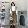 Midi-Rock für Damen, Übergröße, elegant, hohe Taille, Khaki, Meerjungfrau, koreanischer Stil, Damen, lässig, lang, Frühling 210514