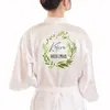 Women's Sleepwear Wedding Satin Dressing Gown Women Kimono Robe Bathrobe Bridesmaid Gifts