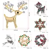 Pins, Broches Trendy Kerst Broche Set Santa Claus Crutches Elk Acryl Sneeuwpop Hat Badges Pins voor Vrouwen