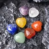 7 sztuk / zestaw 15mm serce Reiki Kamień Naturalny Spadł Kamienie Polerowanie Rock Quartz Joga Energy Koralik do Dekoracji Leczniczej Chakra