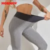 NORMOV Polyester Leggings Patchwork-Imprimer Sans Couture Élastique Push Up Longueur Cheville Taille Haute Fitness Respirant Sport Sexy Femmes 210925