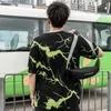 T Shirt Mens Hip Hop Dark Lightning Tshirt Streetwear Summer Bomull Harajuku T-shirts Kortärmad Tops Tees Street Wear 210726