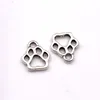 500Pcs Alloy Hollow Dog Paw Charm Pendant For Jewelry Making Bracelet Necklace DIY Accessories 11x13mm Antique Silver