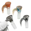 Farbige rauchende, berauschende Glasschale mit großem Ochsenhorngriff, 14-mm-18-mm-Außengelenk für Bubbler und Aschefänger-Bong-Wasserpfeife