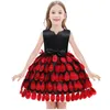 Girls Sleeveless Tulle Dress with Feather Pageant Gown girls dresses elegant dress for girl Q0716