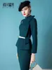 High End Celebrity Temperament Suit Women's Automne Et Winter Fashion Retro Small Fragrance Slim Suit Suit Jupe 211119