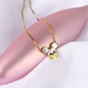 Boucles d'oreilles collier mignon souris pendentif pour femmes dessin animé titane acier clavicule chaîne Anime charme bijoux en gros cadeaux de fête