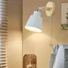 Wall Lamp Stylish Cute Pink Colorful Sconces Light With Pull Chain Switch Bedroom Study Children's Room Rotatable Lampshade