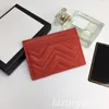 Kalvläderkorthållare V-format mönster av hög kvalitet Designer Ladies Wallet Simple Luxury High Quality Bag Plånböcker 4 Färgmynt 248J