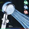 ZhangJi Controllo della temperatura del soffione doccia a LED a 3 colori con pulsante di arresto e filtro in cotone Ugello per doccia portatile a risparmio idrico H1209