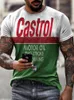 T-shirts T-shirts Castrol Vintage Korte Mouw Mannen T-shirt 3D Print Etnische Brieven Harajuku Mode Tees Mannelijke Kraag Tops Zomer