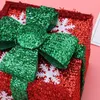 Dekorativ presentförpackning Julgransprydnad Showcase Nuvarande dekoration för Mall Shop Home Red Wrap