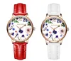 Temperamento fresco y simple Relojes para mujer Estudiantes Cinturón de cuero Reloj de cuarzo Luz Lujo Moda Fan Goddes Exquisito Wr238d