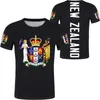 Męskie Koszulki Zelandia T Shirt DIY Free Custom Made Name Numer NZL T-shirt Nation Flag NZ Maori Country College Drukuj Po Logos Odzież