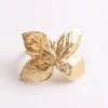 Olive Branch Leaf Style Guld Servett Ring Servetter Buckle Wrap Serviette Hållare För Bröllop Bankett Party Tabell Heminredning