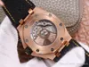 F Luxury Watch 12-Bit Timing Movement Mens Watches 42mm Leather Watchband med All-Rose Gold Luminous Wristwatch239r