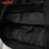 タンガダの女性の黒人パーカースウェットファッション2020特大の女性プルオーバーフード付きジャケット6D84 Y0820