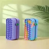 Party Favor colorful Large-capacity Stationery Storage Silicone Pencil Case Fidget Toy Squeeze Bubble Box for Student Girls Boys