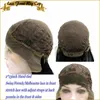Long Ombre Loira Lace dianteira perucas sintéticas com raízes escuras Wig Wig Wig Brazilian Hair Heat Resistant