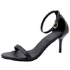 ドレスシューズLMCAVASUN女性のポンプ足首ストラップシューズのための足首のストラップの靴のためのサンダルパーティー結婚式の女性のハイヒールの高級黒Zapatos 220315