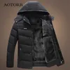 Hiver épaissie Parkas Hommes à capuche Étanche Sacrotaproat Veste pour hommes pour hommes pour hommes chauds en vrac coutume décontracté manteaux matelas mâle 220105