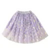 (1-6Y) Summer Girls 'Sunflower Net Kjol Princess Puffy Tutu Floral Dress Barnkläder Q0716