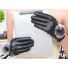 Five Fingers Gloves 1Pair Winter Soft Mittens Warm PU Leather Fur Balls Female Touches Screen Women TC21
