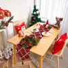 クリスマステーブルランナーの赤い綿リネン生地、タッセルのテーブルデコレーションホームダイニングルームキッチン屋外の結婚披露宴211012