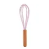 Eierwerkzeuge Holzgriff Silikon Schneebesen Haushalt Handmixer Beater Backwerkzeug EWE6711