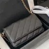 Moda omuz çantaları zincir bayan çanta ile klasik kadın çanta crossbody çanta siyah bayan hakiki deri çanta cüzdan