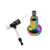 Rökrör Rainbow Bottle Glass Bowl Pipe Hookah Topp med Färgglada Vattenrör Resor Rökning Set Metal