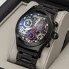 Reef Tiger/RT Luxury Men Chronograph Sport Watch Skeleton Dial With Date Stainless Steel Bracelet Quartz Relogio Masculino Wristwatches