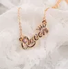 New Fashion Luxury Gold-Color Queen Crown Chain Necklace Zircon Crystal Necklaces Women Fashion Jewelry Birthday Present Gifts