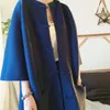 DEAT plissé manteau femmes sept manches style chinois boucle conception poche ample solide été mode vestes AR768 210812