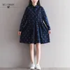 Mori fille à manches longues décontracté robes amples printemps automne femmes Mini robe coton caractère imprimé Femininos Vestidos 210520