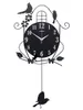 壁時計のリビングルームの創造的な鳥の壁掛け時計パーソナリティ現代の装飾的な壁の腕時計シンプルな雰囲気スイングミュートクロック210930