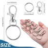 Keychains 70 st Swivel Lanyard Snap Hook med nyckelringar Keychain Metal Clasps Spring Clip Lobster Clasp