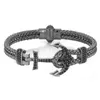 2020 Fashion Atolyestone Artillery Anchor Bangel gjord av silvertrådflätor Rostfritt stål Magnestic Clasp Armband Bangle Men JE272Y