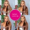 4x4 Straight Closure Wig P4/27 Highlight Lace Closure Human Hair Wigs 30 Inch Piano Color Lace Front Wig fro women