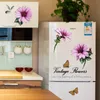 Violet Bleu Yeux Chrysanthème Sticker Mural Cuisine Réfrigérateur Autocollants Muraux Chambre Placard Mursticker Décor À La Maison 210420