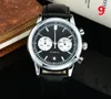 2021 Pięć szwów Wszystkie tarcze robiące kwarcowe zegarek luksusowe zegarki ze skórzanym paskiem kalendarzowym i paskiem siatkowym