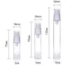 5ml/10ml/15ml Clear Bottle Empty Travel Portable Refillable Plastic Airless Vacuum Pump Vial Press Container for Essence Cleanser Emulsion