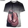 Jumeast Brand Män Kvinnor 3D Tryckt T-shirt Hängande Boxningshandskar Kortärmad Fashion T Shirt Sport Pullover Sommar Toppar Tees 210706