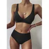 2021 Sexy Solid Swimwear Kobiety Bikini Micro Push Up Bikini Set High Waist Swimsuit Beachwear Brazylijski kostium kąpielowy garnitur kąpielowy Y0820