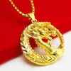 Znakomity 24 K PlATED Dragon wisiorek dla mężczyzn i kobiet